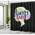 thumbnail image 4 of Ambesonne Women Art Shower Curtain, Messy Hair Bun Woman Art, 69"Wx75"L, Dark Grey Soft Blue and Lilac, 4 of 4