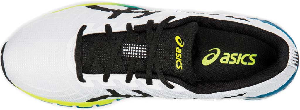 Men s ASICS GEL Quantum 180 4 Running Shoe White Safety Yellow 7.5