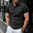 thumbnail image 2 of NIEWTR Men's Polo Shirts Summer Print Shirt Turn up Collar Short Sleeve Tops Polo Shirts for Men(Black,XL), 2 of 5