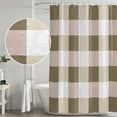 thumbnail image 5 of Xipuska Brown Plaid Shower Curtain - Water Repellent Fabric Shower Curtains Washable, Spring Summer Farmhouse Buffalo Checkered Decorative Polyester Cloth Bathroom Curtains Modern Bath Decor 72"x78", 5 of 6