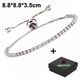 thumbnail image 1 of Pulsera de cristal para mujer, regalo de bodas de cumpleaños con caja para madre, novia, esposa, damas de honor, pulsera ajustable con diamantes brillantes MFZFUKR 220977-2, 1 of 8