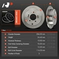 thumbnail image 5 of A-Premium 11.18 inch (284mm) Rear Solid Disc Brake Rotors Compatible with Select Hyundai & Kia Models - Azera 2006-2009, Amanti 2007-2009, 2-PC Set, 5 of 8
