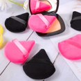 thumbnail image 5 of Powder Puff Face Soft Triangle Makeup Puff for Loose Powder Body Powder, Velour Cosmetic Makeup Sponges Blender for Contouring, Under Eyes and Corners, Beauty Makeup Tools, Black and Hot Pink, 5 of 5
