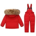 thumbnail image 3 of MuXiKeJi Girls Insulated Down Snowsuit Set Winter Warm Hooded Jacket And Bib Pants Ski Outfit, 3 of 7