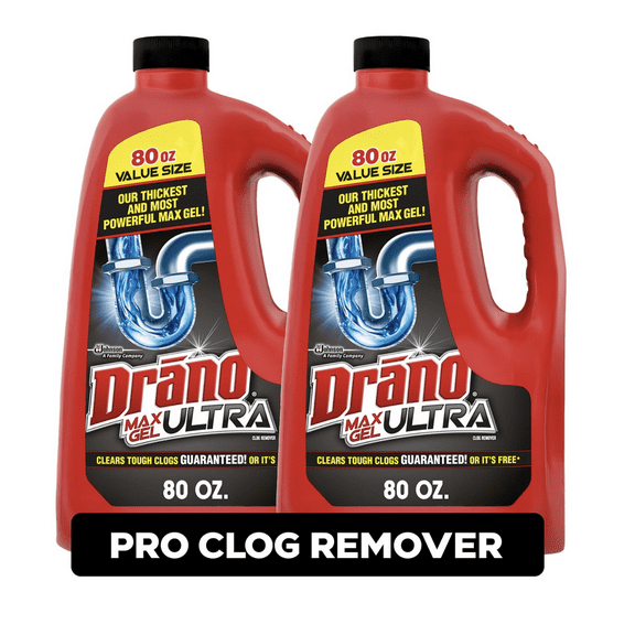 Drano Max Ultra Gel Drain Openers, 2 Pk, 160 fl oz, 2 Count, 2 Pack