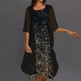 thumbnail image 2 of ZQGJB Womens Two-Piece Set Sparkly Midi Dress with Long Sleeve Cardigan Loose Elegant Chiffon Sleeveless Plus Size Wedding Guest Dresses Suit Black XXL, 2 of 6