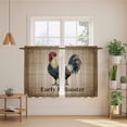 thumbnail image 2 of Early Rooster Kitchen Curtains 45 Inch Length, Brown Spring Farmhouse Vintage Chicken Tiers Curtains for Bathroom Bedroom Cafe, Light Filtering Small Window Treatment Short Drapes 2 Panels 42"Wx45"L, 2 of 8