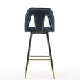 thumbnail image 6 of Akoya Collection Modern | Contemporary Velvet Upholstered Connor 28" Bar Stool & Counter Stools with Nailheads and Gold Tipped Black Metal Legs,Set of 2 (Blue), 6 of 9