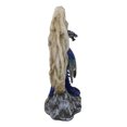 thumbnail image 3 of Blue Dragon With Baby Wyrmling Perching On Bone Skull Crescent Moon Figurine, 3 of 9