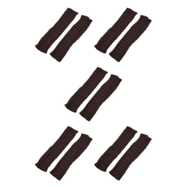 Baohd Exquisite Craft Leg Warmers Designed To Beautify Curves For Skirts And Combination Long Socks Fiber Knee Socks coffee 42cm 5Set