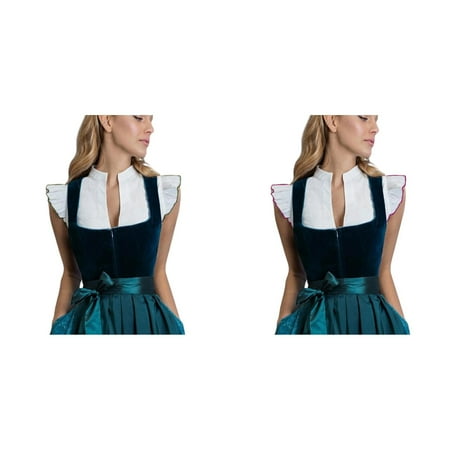 2-Pack Germany Oktoberfest Womens Vintage Dirndl Dress Short Sleeve Dress Stage Performance Dress Tank Vest Tops Shirts for Women Party Night Hanging Neck Towel Bra for Women Pants Lingerie for