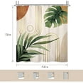 thumbnail image 4 of Waffle Boho Green Shower Curtain Thick Weighted Heavy Duty Abstract Mid Century Tropical Palm Leaf Modern Bathroom 72Wx72L Inches Bath Accessories Art Home Decor Fabric 12 Pack Hooks, 4 of 6