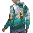 thumbnail image 3 of KLL Underwater Swimming Duck Print Mens Hoodie Long Sleeve Casual Pullover Hooded Sweatshirt Fashion Drawstring Hoodies with Pocket-3X-Large, 3 of 6