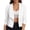 White, variant on hoksml Women's Waterfall Lapel Cropped Blazer, Lightweight Casual Suit Coat with Ruched 3/4 Sleeve
