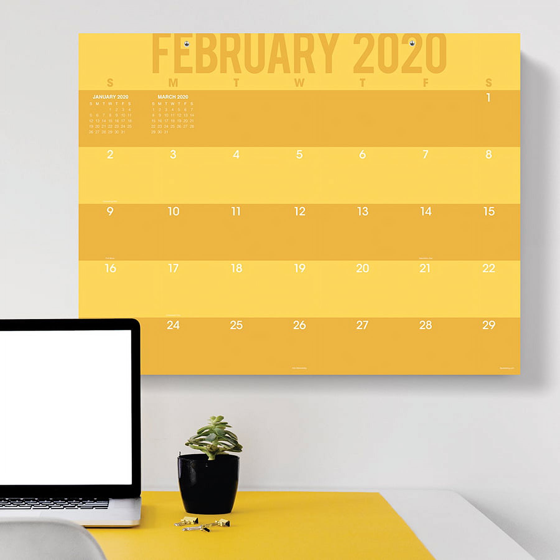 2020 Color Stripes Desk Pad Calendar - 22x17 Monthly Oversized Blotter for Home Office, Mom, Family Plans