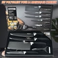 thumbnail image 3 of MDHAND 6-Piece Kitchen Knife Set, High Carbon Stainless Steel Chef Knives with Diamond Texture Blades and Ergonomic Wooden Handles, Cooking Knife Set with Scissors & Gift Box, 3 of 8