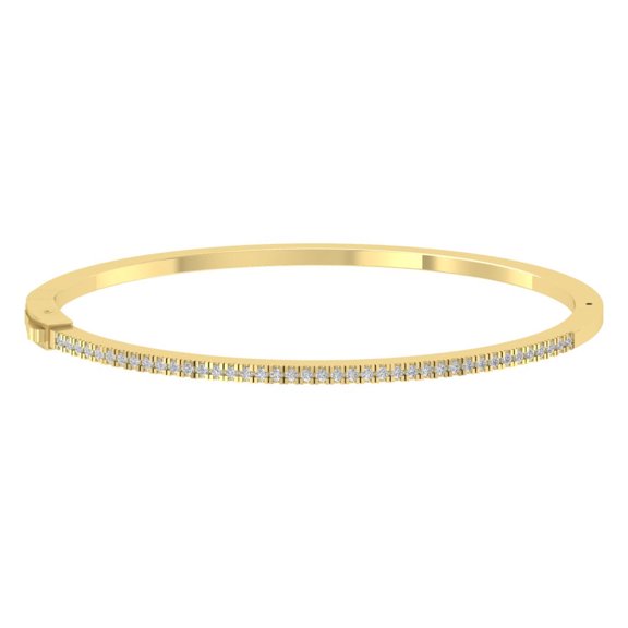 ARAIYA JEWELRY 14k Yellow Gold Diamond Bangle Bracelet (5/8 Cttw, I-J/ I2-I3), 6.5"