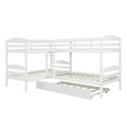 thumbnail image 3 of Twin L-Shaped Bunk Bed with Trundle, Loft Bed for Kids, White, 3 of 9