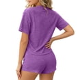 thumbnail image 4 of BUIGTTKLOP Lounge Sets for Women Crewneck Short Sleeve Tops Drawstring High Waisted Shorts 2 Piece Outfits, 4 of 6