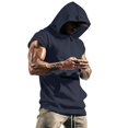 thumbnail image 5 of IYTR Men Casual Shirts Sleeveless Hooded Tank Top Kangaroo Pocket Athletic Gym Workout Muscle Cut Bodybuilding Casual Solid Color Hoodie Vest (Gray,XL), 5 of 9