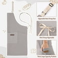 thumbnail image 3 of AOWOO 2 Pack Chef Aprons for Cooking & Baking - Soft Restaurant Quality Kitchen Aprons with Adjustable Neck & Long Tie, 2 Pockets Protective Aprons for Men & Women, BBQ Grilling Baking, 3 of 6