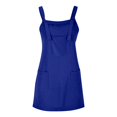 thumbnail image 2 of Manxivoo Women Dress Women Soild Pinafore Square Apron Garden Work Pinafore Dress Suspender Dress V Neck Dress for Women Summer Dress 2023 Blue, 2 of 4
