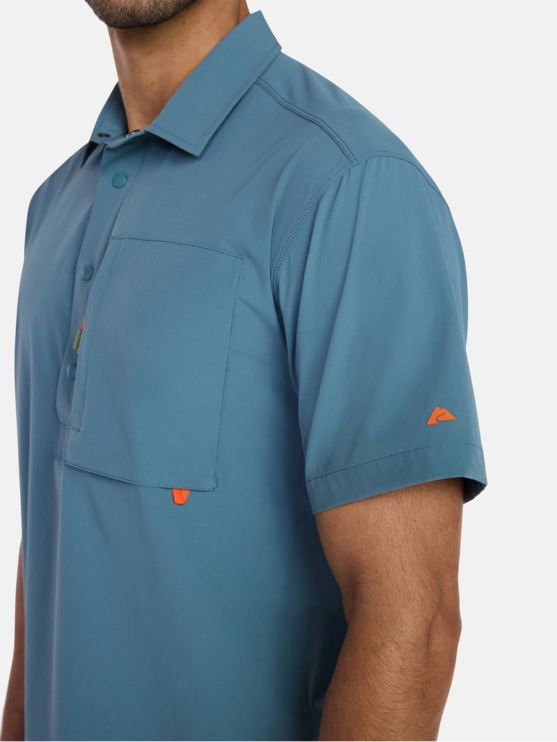 Ozark Trail Men's Popover Shirt with Short Sleeves, Sizes S-3XL
