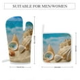 thumbnail image 2 of Seashell On The Beach Oven Mitt And Pot Holder Set Oven Glove for Kitchen Baking Cooking Grilling, 2 of 6