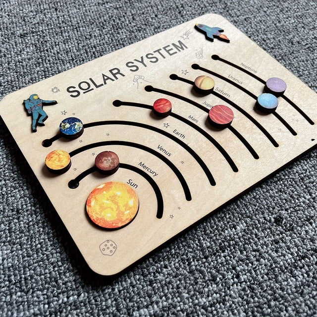Explore the Solar System with this Fun Wooden Puzzle - Perfect Educational Gift for Kids!