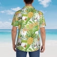 thumbnail image 6 of Haiem Gnome and Pineapple Printed Hawaiian Shirt for Men - Men’s Casual Beach Summer Shirts - Stretch Fabric with Modern Fit-Large, 6 of 9