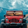 thumbnail image 3 of Yuyamidu Eagle Windshield Sun Shade for Jeep Wrangler JK JKU JL JLU, Orange Aztec Window Sun Visor for UV Rays & Heat Protection, 3 of 7