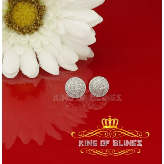 King of Bling's Aretes Para Hombre Square 925 White Silver 0.33ct Diamond Women & Men Earrings