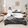 thumbnail image 4 of Feelyou Ocean Waves Boy Full Size Comforter Sets, Japanese Mount Fuji Bedding Sets, 3pcs, 4 of 8