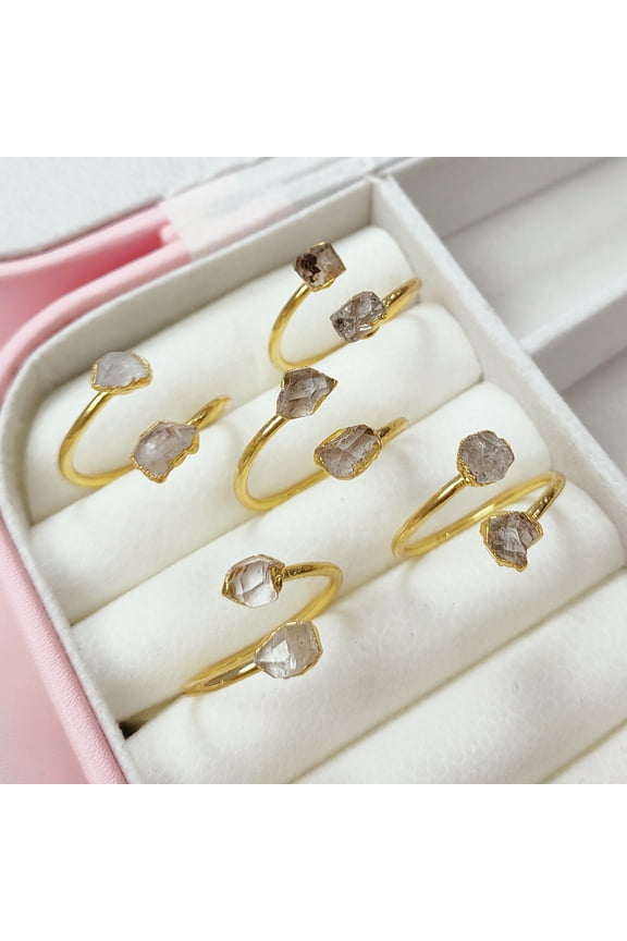 Herkimer Diamond Ring, Natural Raw Herkimer Diamond Jewelry, Boho Jewelry, Raw Diamond Ring, One Of Kind Ring, Bridesmaid gift, Gift Idea