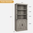 thumbnail image 3 of Qinaqin Compacto 5 Niveles Farmhouse Madera Bookcase Abierto Shelves & cm de Profundidadoors para Vintage Profundidadisplay en Living Rooms Bedrooms Apartments Offices (Gray), 3 of 7