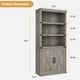 thumbnail image 2 of Compact 5-tier estilo rural wood estante de libros abiertos estantes & doors para vintage para exposición in living rooms bedrooms apartments & offices (gray), 2 of 7