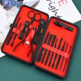 thumbnail image 2 of [Gift for Father/Man] Fofosbeauty 15PCS Manicure Kit Stainless Steel Nails Clipper Set with Storage Case, Black, 2 of 8