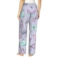 thumbnail image 3 of Balery Purple Butterfly print Women's Pajama Pants,Ultra Lightweight Pjs,Lounge Pant-Small, 3 of 9
