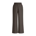 thumbnail image 5 of ClodeEU Women's Elastic Waist Wide Leg Pants,Summer Boho Beach Vacation Casual Trousers with Pockets Brown,Womens Plus L, 5 of 9