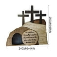 thumbnail image 2 of Easter Scene Wooden Decoration, 10in Easter Resurrection Scene Set The Empty Tomb Easter Scene and Cross, Spring Christian Home Figurine Easter Decorations for the Home, 2 of 2