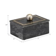 thumbnail image 5 of Minimalist Decorative Box for Home Decor - Marble Keepsake Box with Brass Inlay & Lid - Ideal Jewelry Box and Modern Home Organizer - Perfect Addition to Storage Boxes for Shelves - 7" by 5" Black, 5 of 12