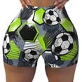 thumbnail image 2 of Fuzoiu Football Print Women's Workout Shorts,Workout Biker Shorts Women,Exercise Fitness Shorts,Scrunch Short, Athletic Shorts for Gym Yoga Running Sport Active-Medium, 2 of 8