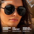 thumbnail image 4 of GRINDERPUNCH XL XXL Aviator Sunglasses for Men Big Head Oversized Polarized - Black, 4 of 10