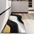 thumbnail image 4 of Black White Marble Gold Wave Pattern Kitchen Rug Mat,Kitchen Runner Rugs Non Skid Washable,Decorative Kitchen Floor Mats for Kitchen,Sink,Laundry,17"X47", 4 of 5