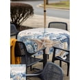 thumbnail image 5 of Outdoor Tablecloth with Umbrella Hole for Patio/Picnic/Party/Camping, Blue Starfish Coastal Waterproof Table Cloth Square Cover Washable, Eucalyptus Summer Nautical Shell Vintage (54"x 54"), 5 of 8