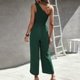 thumbnail image 3 of Vedolay Womens Summer One Shoulder High Waist Solid Color Casual Loose Jumpsuit,Green S, 3 of 5