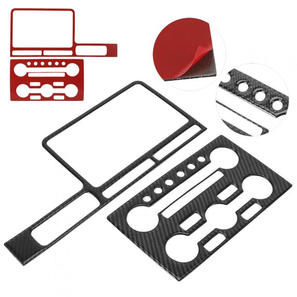 Decoración de fibra de carbono, 2 piezas/juego de cubierta de panel de tablero de instrumentos de decoración interior de automóvil central de fibra de carbono ultra sensible