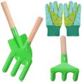 thumbnail image 2 of 4Pcs Set Kids Garden Tool Kit Light Green Gardening Tools For Children Aged 3 13 With Wooden Handle Design, 2 of 9