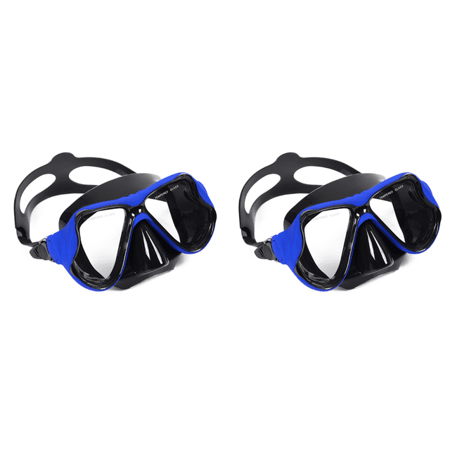 Máscara Buceo Panorámica Vista Amplia Gafas Antivaho para Natación Libre () Azul