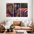 thumbnail image 2 of Elephant Stock Zebra Intimacy Abstract Color Wall Art - Horizontal Multi Panel Canvas - Living Room Wall Decor - Animal Multi Panel - Blue And Beige Decor - 65" x 42", 2 of 8